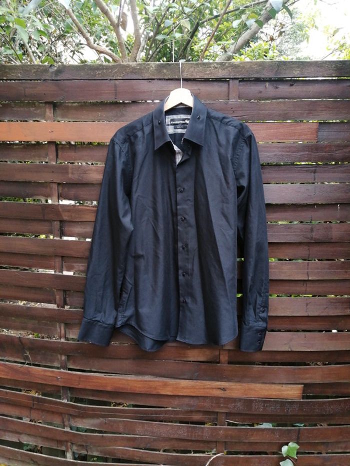 Chemise noire à carreaux rouges - photo numéro 3