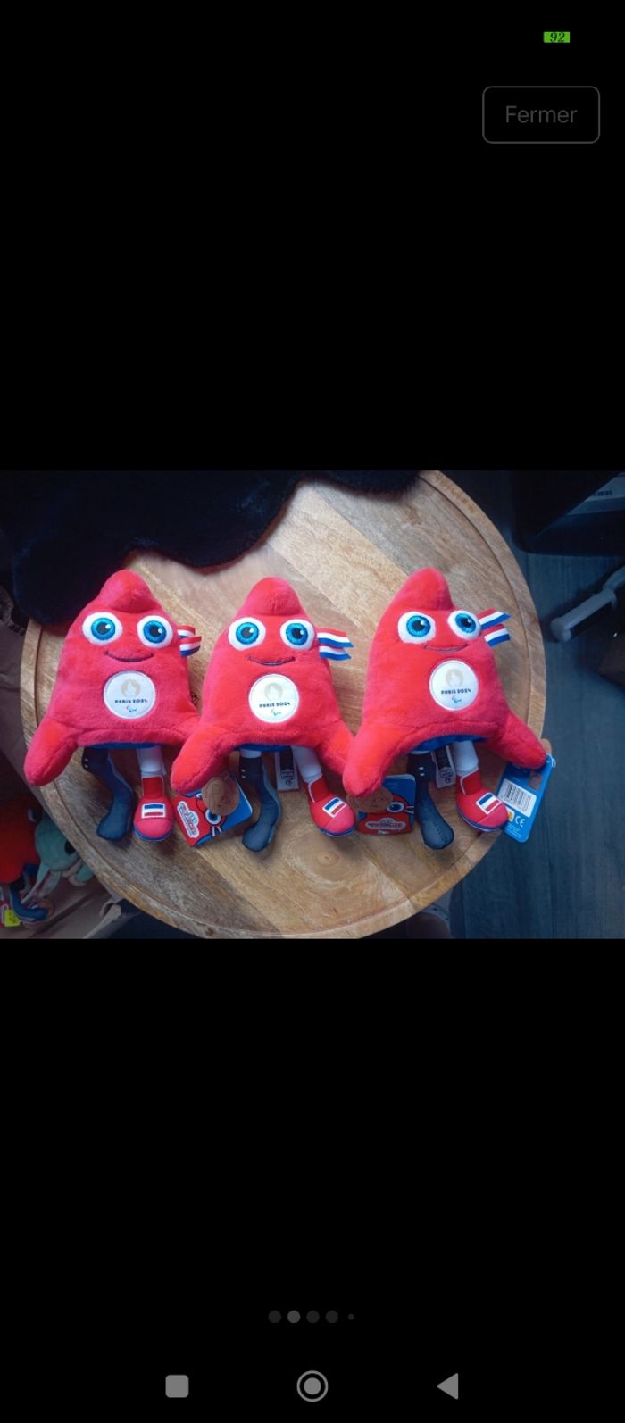 Lot de 3 Mascottes Phryges Paralympiques JO Paris 2024 Neuves Officielles - photo numéro 2