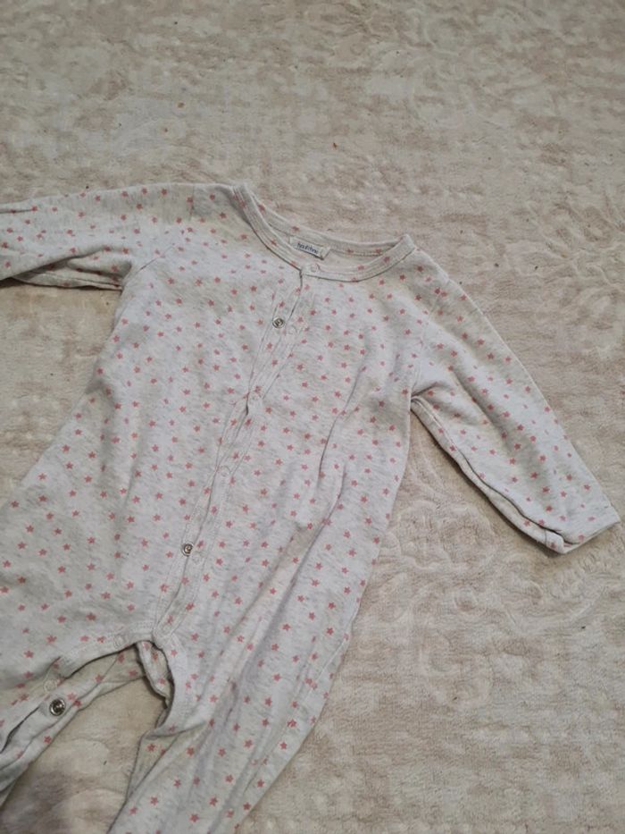Pyjama boutchou léger 12 mois gris pois rose - photo numéro 4