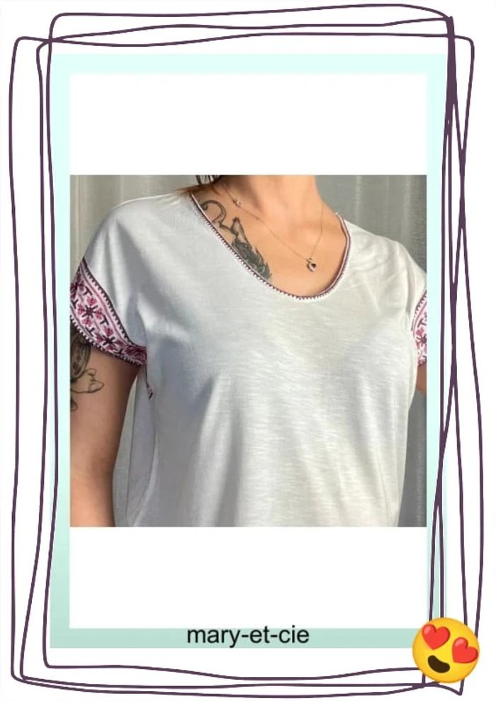 Blouse manches courtes taille M - Caroll - 50 % coton, 50 % viscose - photo numéro 6
