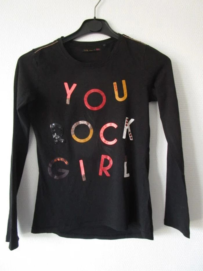 T-shirt noir rock IKKS 12 ans TBE - photo numéro 2