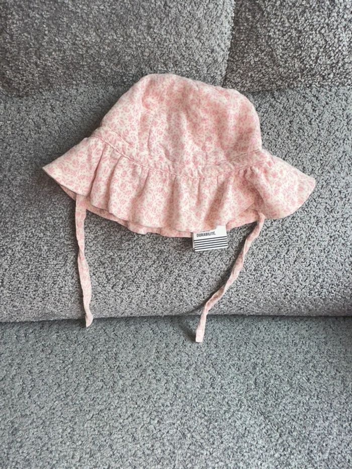 Chapeau/bob/capeline rose motifs fleuris Petit Bateau