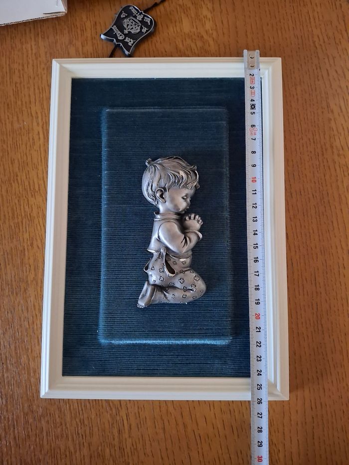 Cadre avec sujet garçon en étain - photo numéro 9