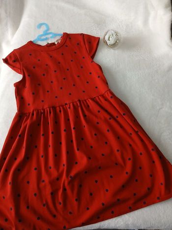 Robe rouge et pommes marine 10 ans Du pareil au même