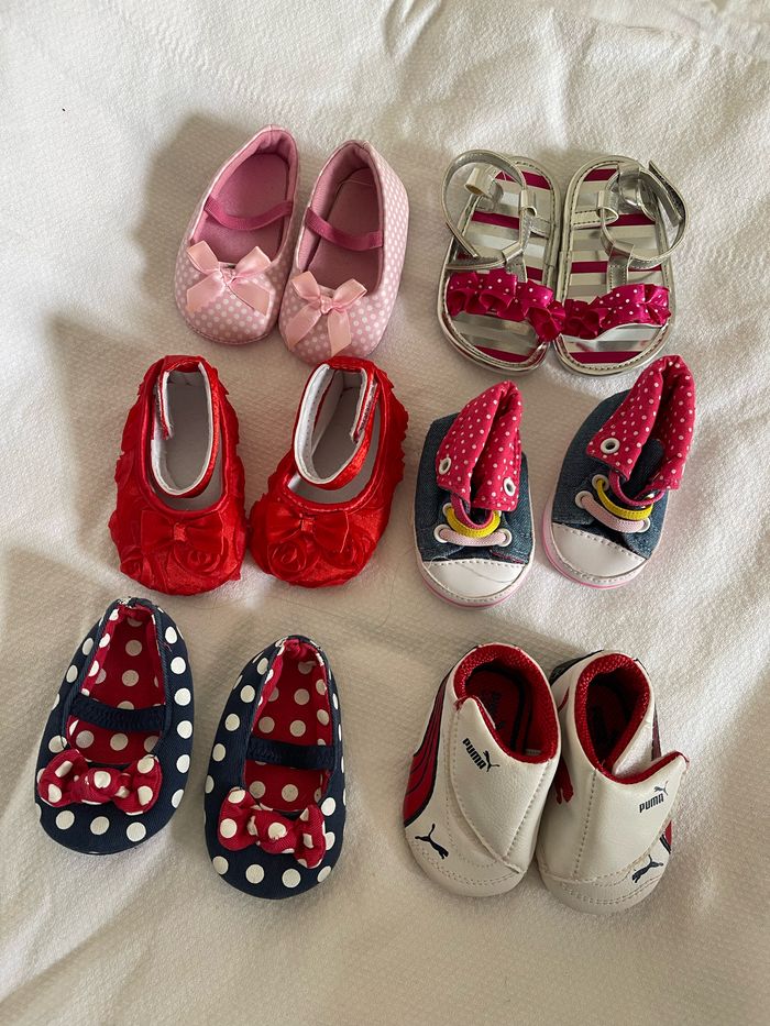 👶 Lot chaussures bébé fille – Taille 3-6 mois