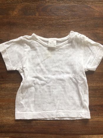 T-shirt manches courtes blanc/ 6mois