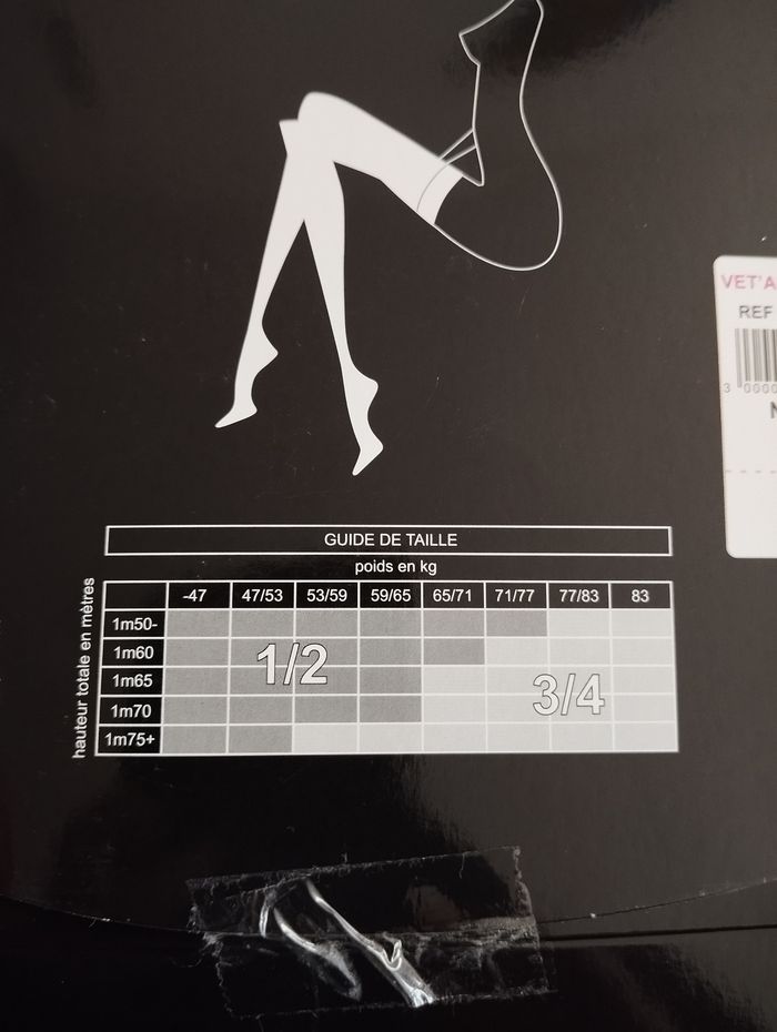 1 paire de bas auto fixant neuve taille 3/4 - photo numéro 3