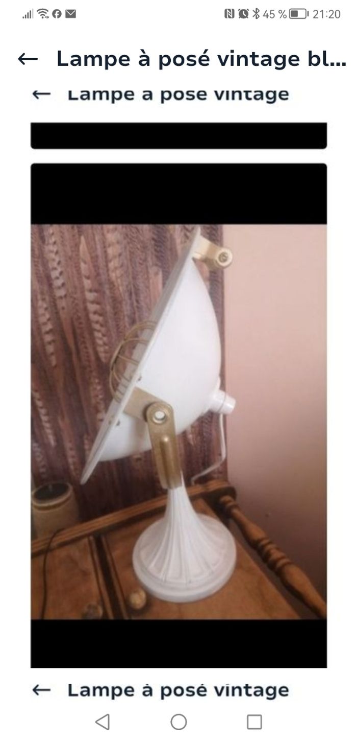 Lampe à posé vintage blanche ou doré - photo numéro 5