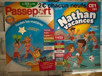 Cahiers de vacances Passeport CE1 au CE2 Neuf avec étiquette·Nathan ou Hachette
