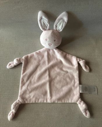 Doudou plat lapin rose Earlydays fleurs