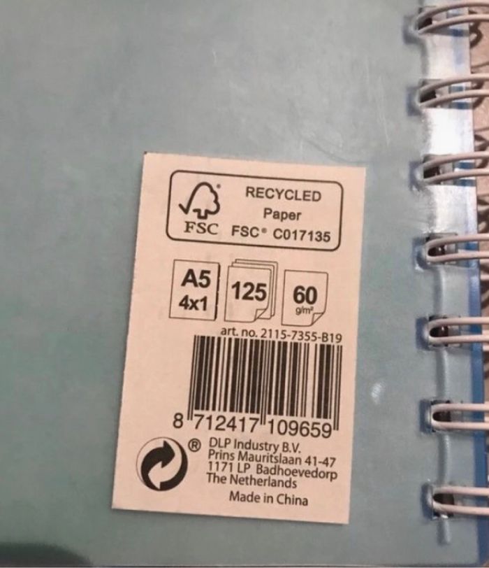 carnet de notes a5 anneaux avec élastique 125 pages avec intercalaires - photo numéro 3