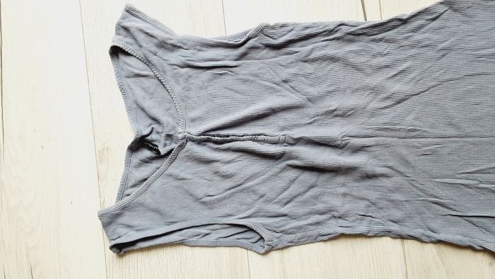 Vêtement femme tee-shirt débardeur bleu gris Naf Naf taille S - photo numéro 2