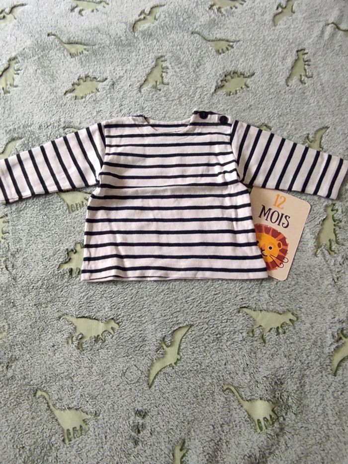 Marinière petit bateau 12 mois