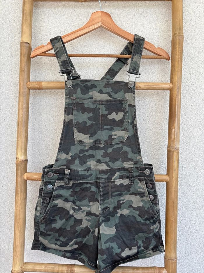 Salopette short treillis militaire