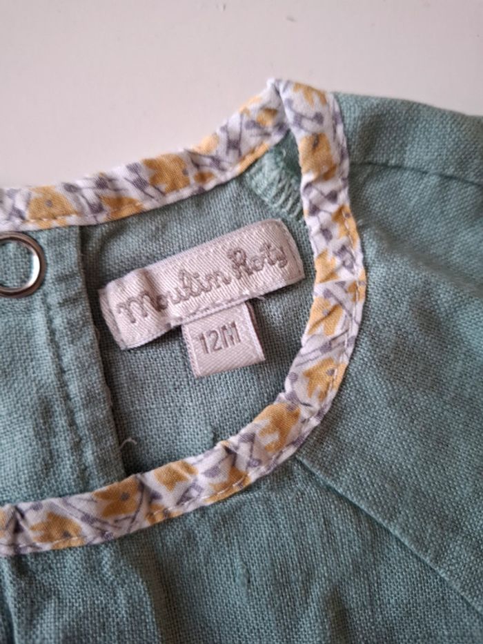 Robe en lin Moulin Roty taille 12 mois - photo numéro 2