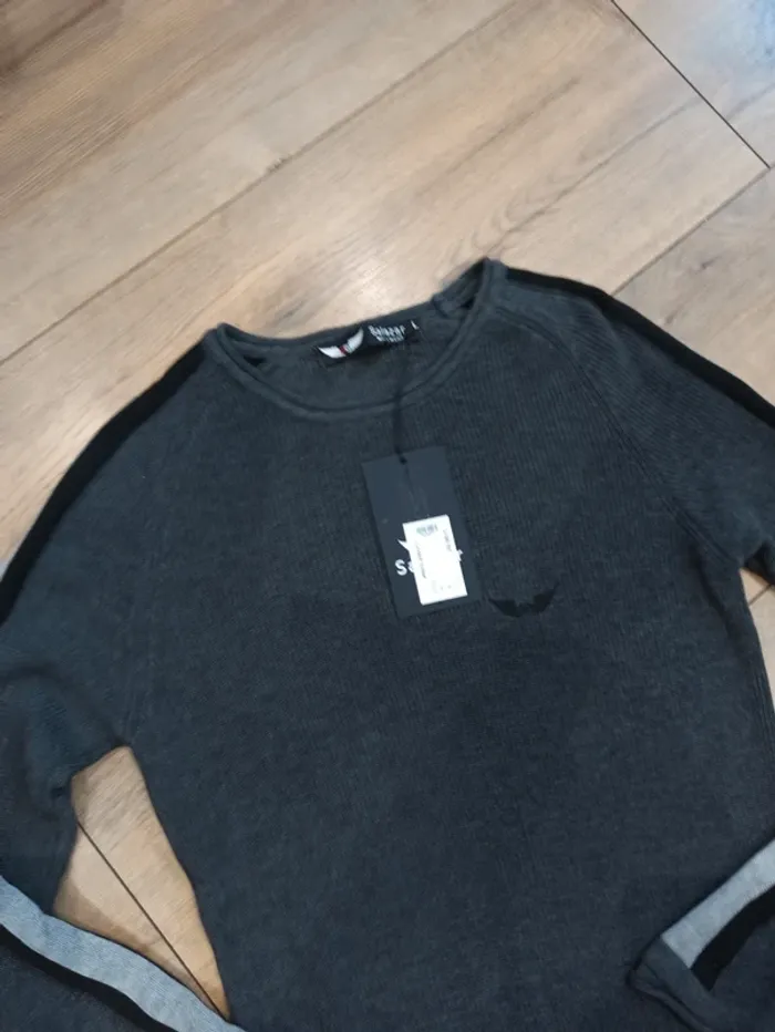 Pull gris pour homme manches longues L - photo numéro 2