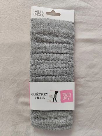 Guêtres gris fille taille unique neuf