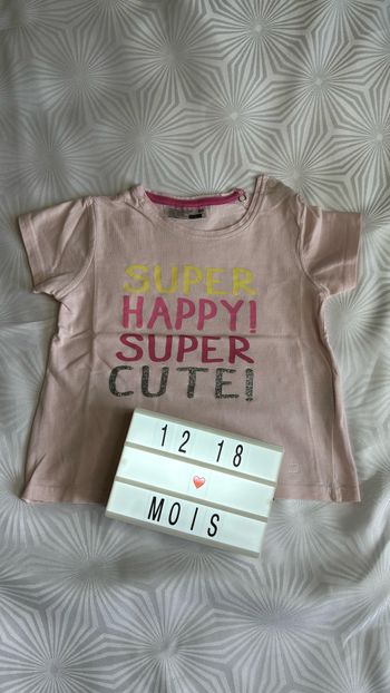 Tee-shirt manches courtes 12/18 mois ou 86cm
