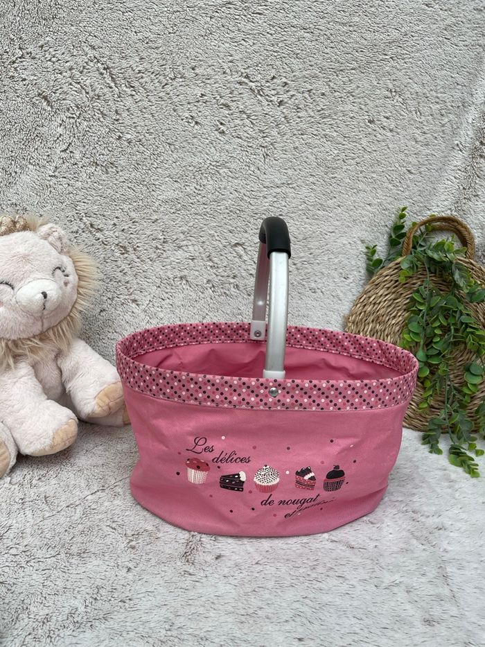 Petit panier à provision Rose - Françoise Saget - photo numéro 1