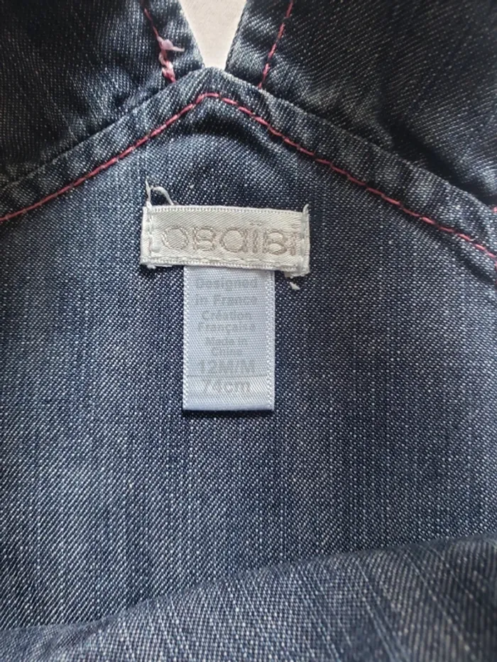 Ensemble avec robe en jeans 12mois - photo numéro 3