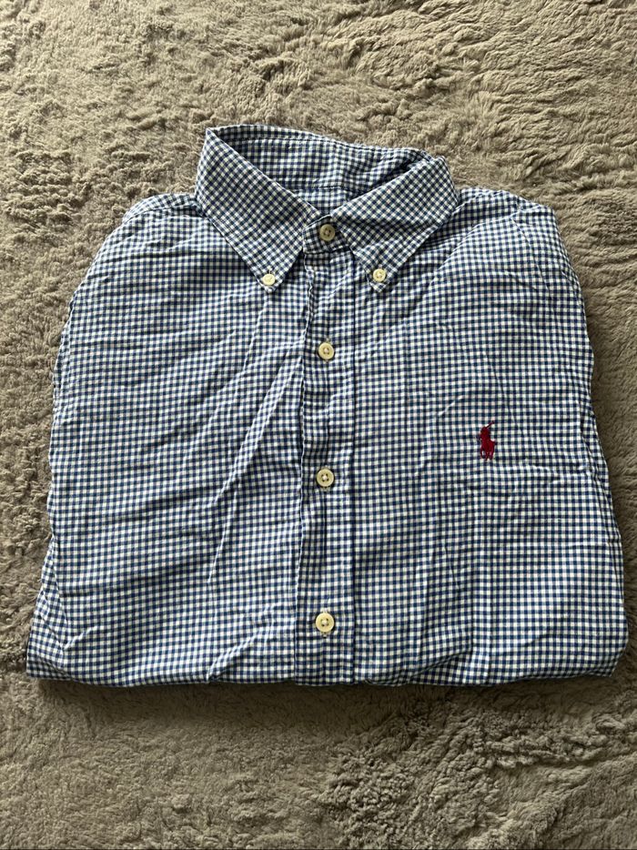 Chemise à carreaux bleu et blanc Ralph Lauren taille S