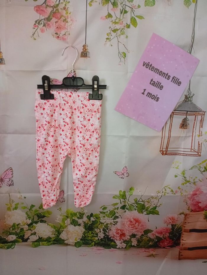 Ensemble 3 pce ( tee-shirt manches longues + 2 leggings ) Vertbaudet rose taille 1 mois / 56 cm - photo numéro 4