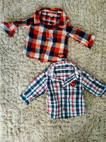 Lot de 2 chemises à carreaux 3 mois