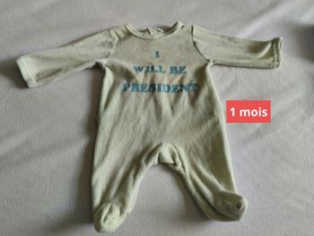 Pyjama velours taille 1 mois
