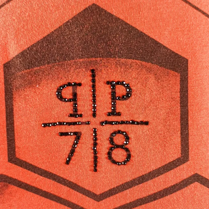 T-shirt rouge Philipp Plein skull strassé imprimé hexagonal Taille M A1184 - photo numéro 6
