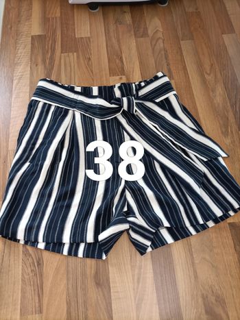 Short tailleur bleu marine blanc 38 H&M