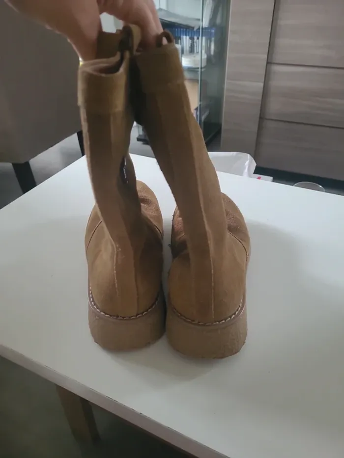 Bottines marron clair, taille 34 - photo numéro 3