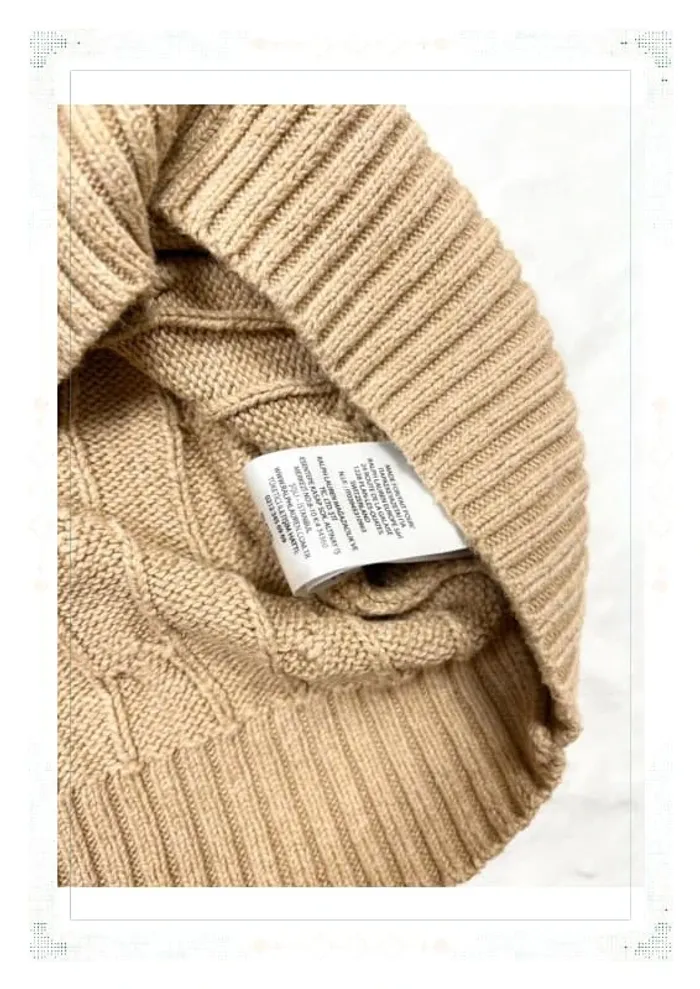 Ralph Lauren pull torsadé col ras de cou beige homme taille L coton - photo numéro 12