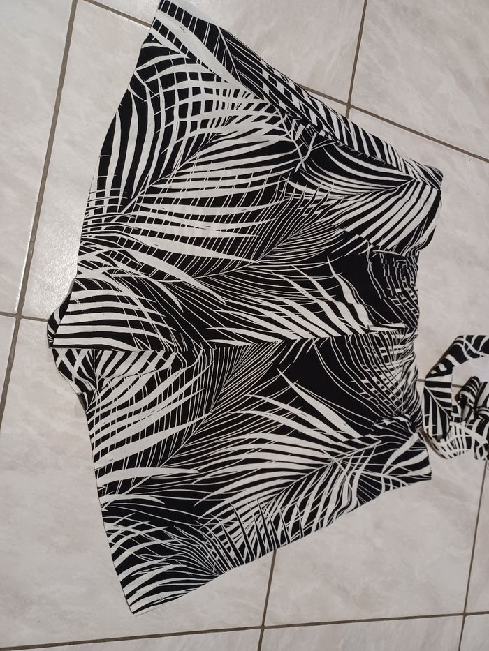 Short tropical noir et blanc Mango - photo numéro 4