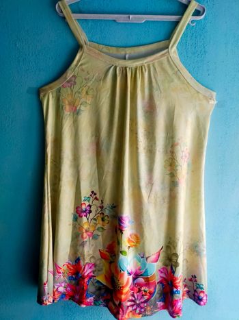 🌼 Robe d'Été à Bretelles - Jaune Clair à Fleurs - Taille XL 🌼