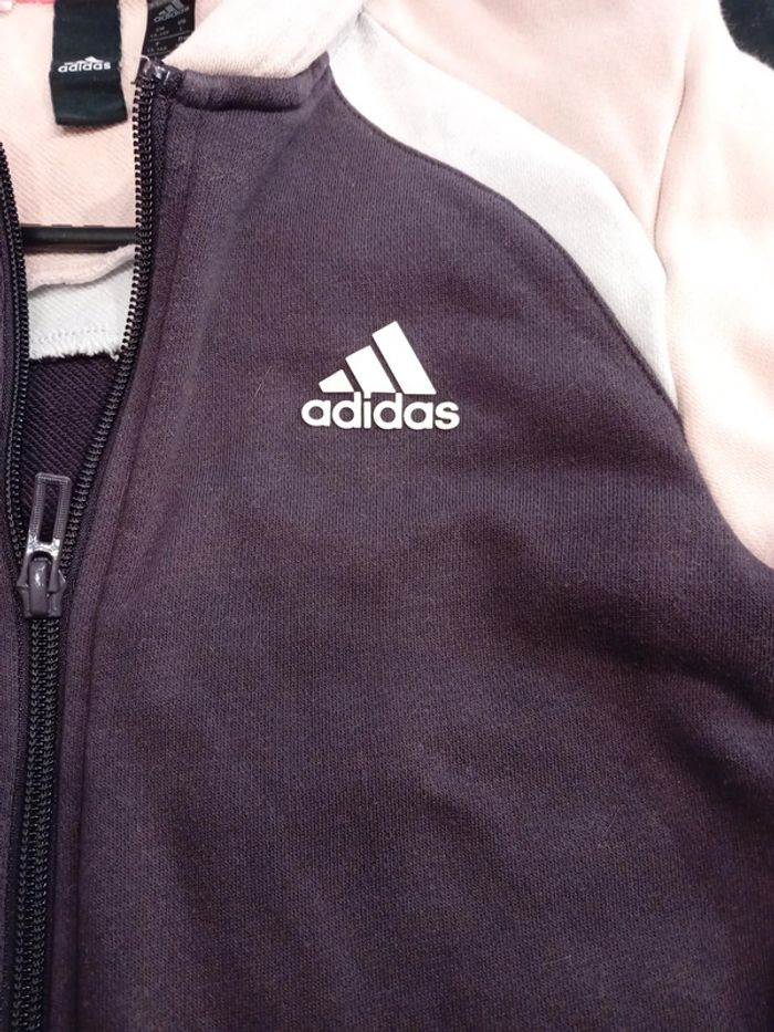 Veste Adidas Fille 13/14 ans Rose Violet Blanc - photo numéro 5
