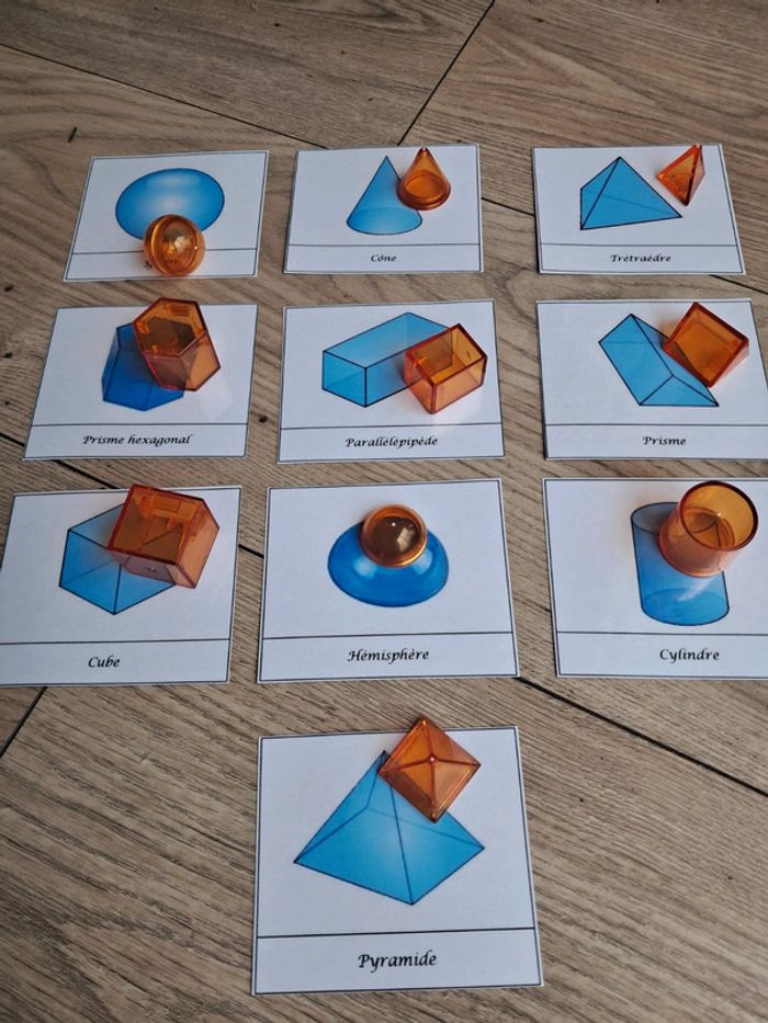 Cartes nomenclature + volumes solides géométrie - photo numéro 2