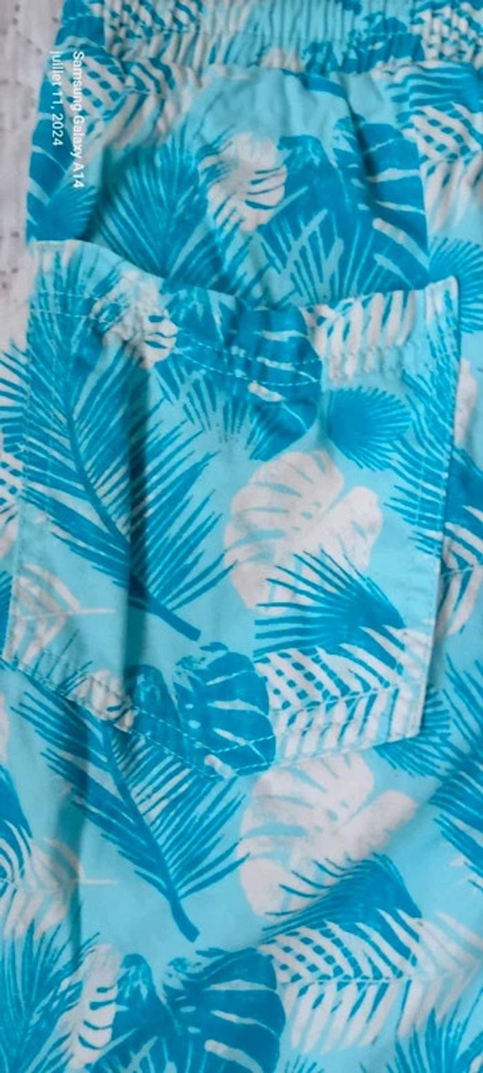 Bermuda motif palmiers turquoise garçon 12 ans kiabi - photo numéro 9