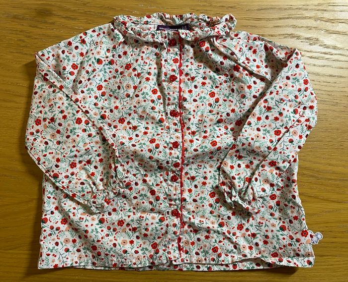 Sergent Major Blouse fleurs et fraises Taille 24 mois - photo numéro 2