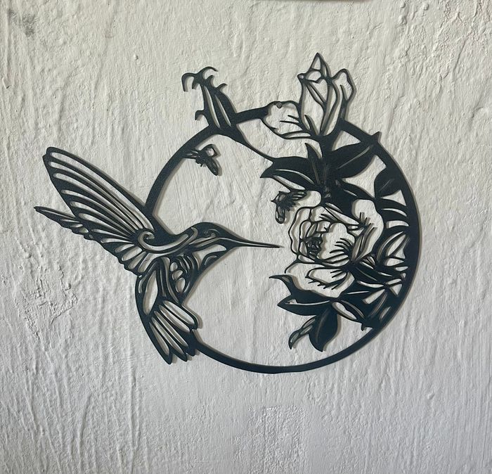 Art Mural Colibri Fleurs