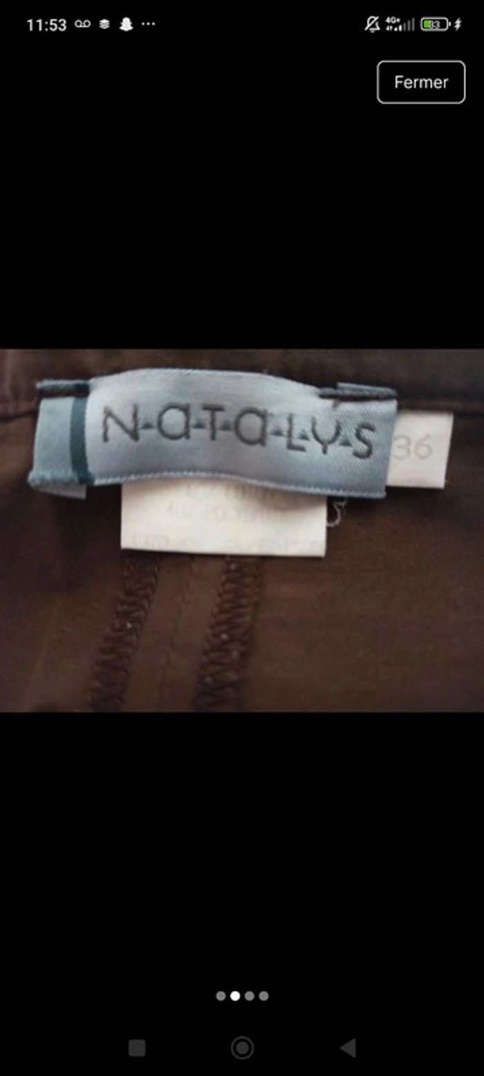 Pantalon marron de grossesse / maternité natalys taille 36 - photo numéro 2