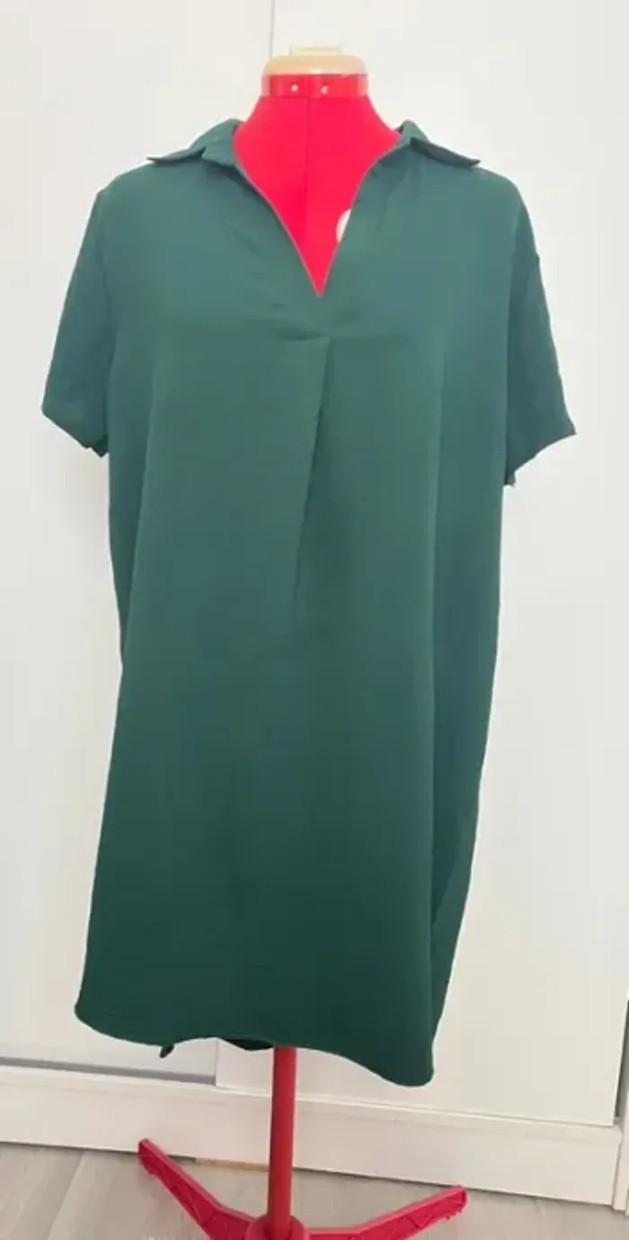 Robe chemise vert émeraude Made in Italy - photo numéro 2
