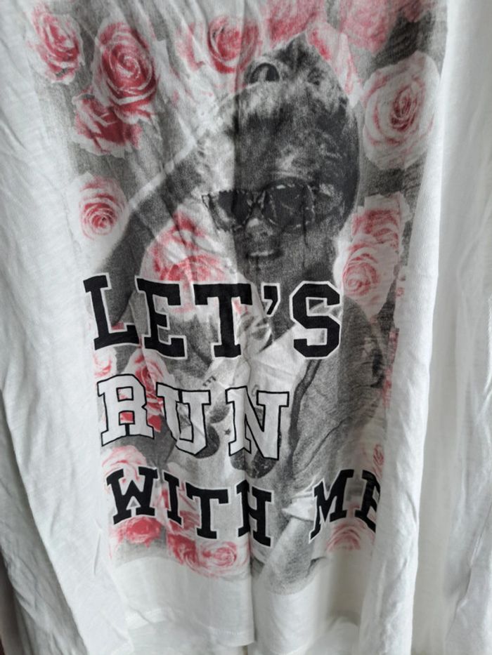 tee shirt imprimé rose