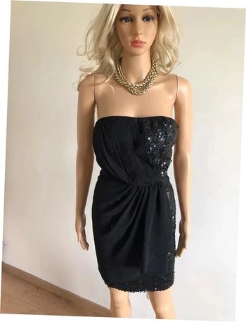 Robe bustier noire neuve avec sequins Morgan taille 40 (taille petit)