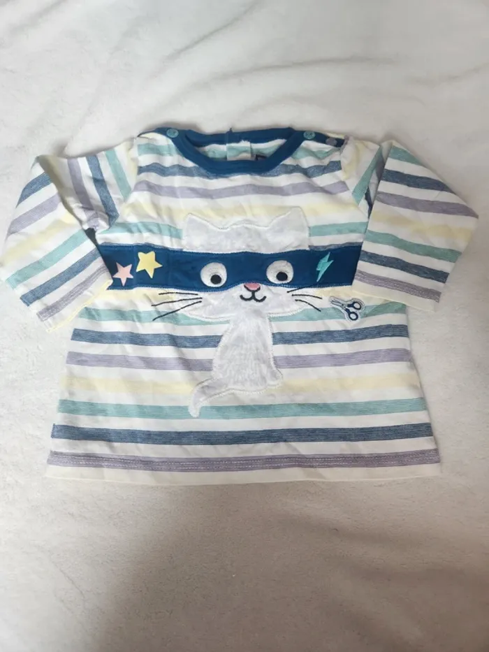 Adorable lot bébé garçon 6 mois salopette pantalon et haut bleus Sergent Major automne hiver - photo numéro 12
