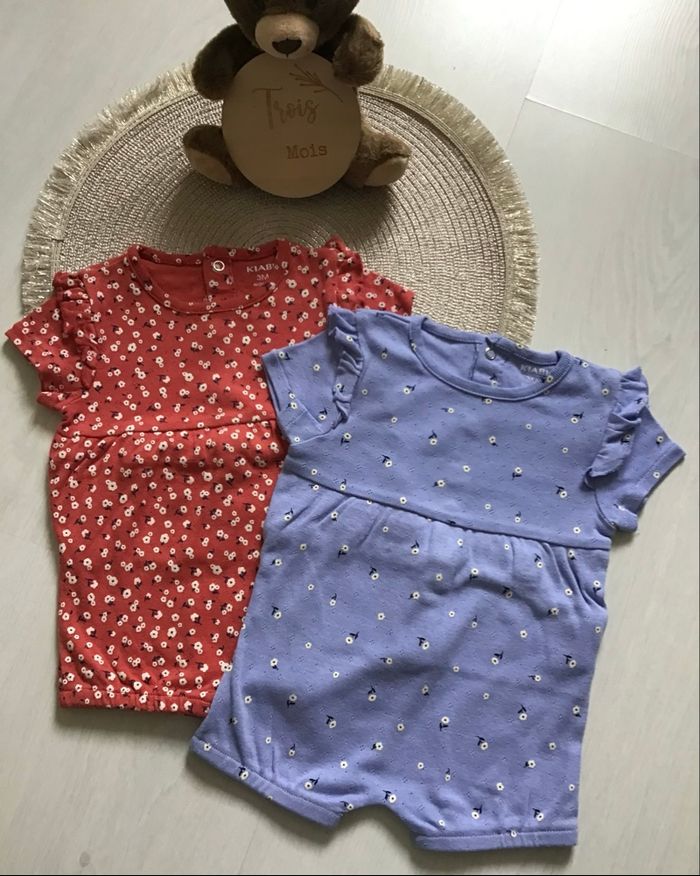 Lot 2 barboteuses/combi-short