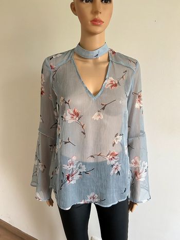 Blouse transparente fleurie à manches longues Morgan taille 38 jamais portée