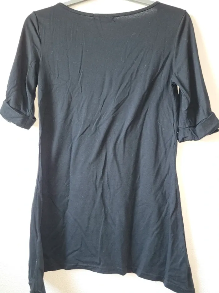 T shirt noir long - photo numéro 3