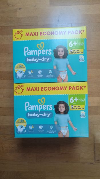 2 maxis economy packs Pampers baby dry taille 6+