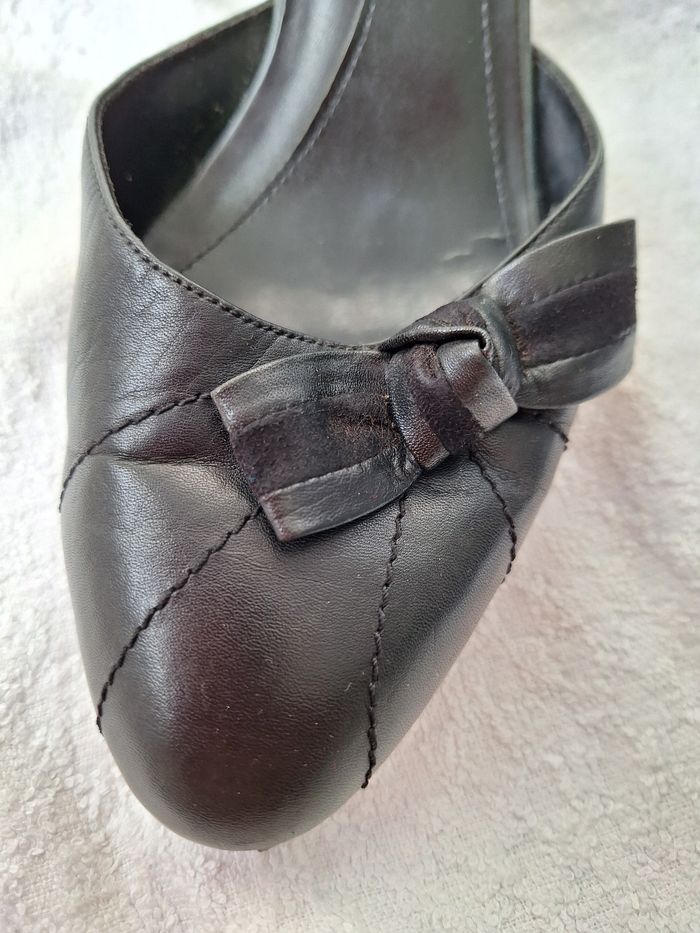 Escarpins à talons cuir  noir - photo numéro 3