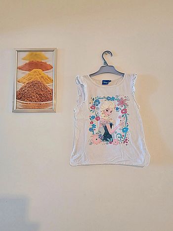 Débardeur blanc la reine des neiges "DISNEY" taille 5 ans